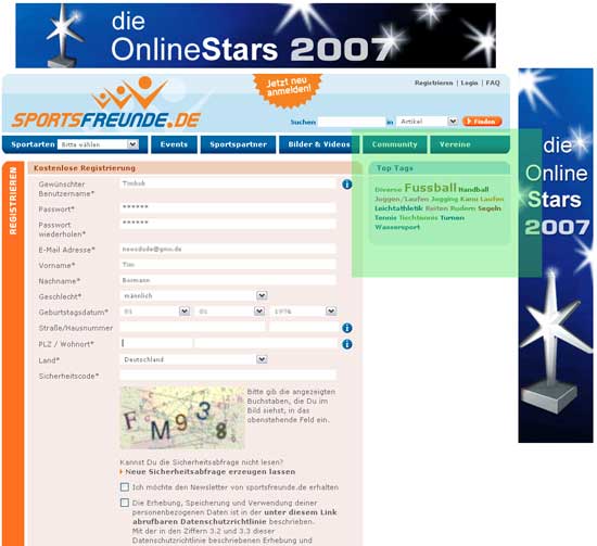 registrierung sportsfreunde